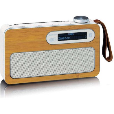 Lenco PDR-040 Bamboo Επιτραπέζιο Ραδιόφωνο Επαναφορτιζόμενο DAB+ με Bluetooth Γκρι