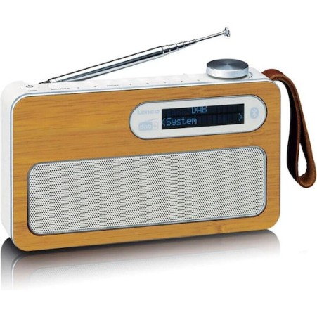 Lenco PDR-040 Bamboo Επιτραπέζιο Ραδιόφωνο Επαναφορτιζόμενο DAB+ με Bluetooth Γκρι