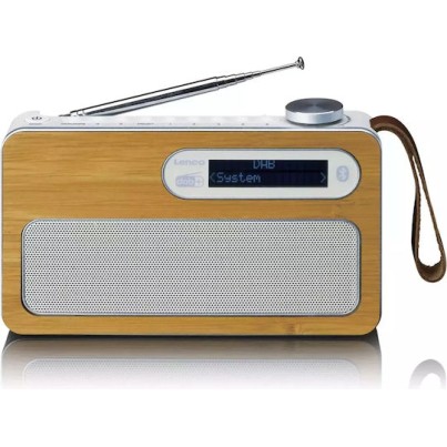 Lenco PDR-040 Bamboo Επιτραπέζιο Ραδιόφωνο Επαναφορτιζόμενο DAB+ με Bluetooth Γκρι