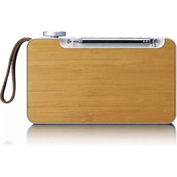 Lenco PDR-040 Bamboo Επιτραπέζιο Ραδιόφωνο Επαναφορτιζόμενο DAB+ με Bluetooth Γκρι
