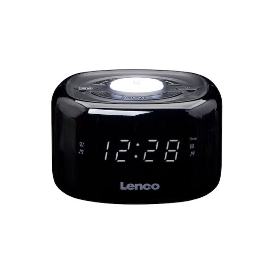 Lenco Επιτραπέζιο Ψηφιακό Ρολόι με Ξυπνητήρι & Ραδιόφωνο Μαύρο CR-12BK