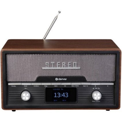 Denver MDA-525DW Retro Επιτραπέζιο Ραδιόφωνο DAB+ με Bluetooth και USB Καφέ