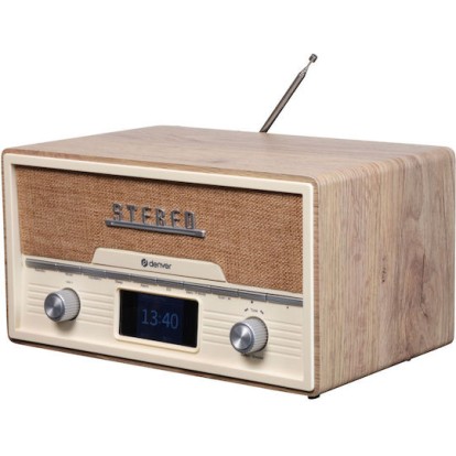 Denver MDA-525LW Retro Επιτραπέζιο Ραδιόφωνο DAB με Bluetooth Καφέ