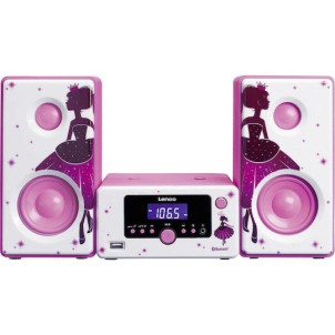 Lenco Ηχοσύστημα 2.0 MC-020 MC-020P 10W με Digital Media Player, WiFi και Bluetooth Ροζ