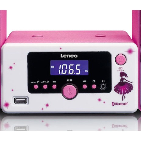 Lenco Ηχοσύστημα 2.0 MC-020 MC-020P 10W με Digital Media Player, WiFi και Bluetooth Ροζ