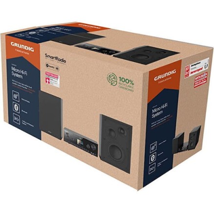 Grundig Ηχοσύστημα 2.0 CMS 5000 BT GHF1030 100W με Digital Media Player, WiFi και Bluetooth Μαύρο