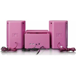 Lenco Ηχοσύστημα 2.0 MC-013 MC-013P 4W με CD Player και WiFi Ροζ