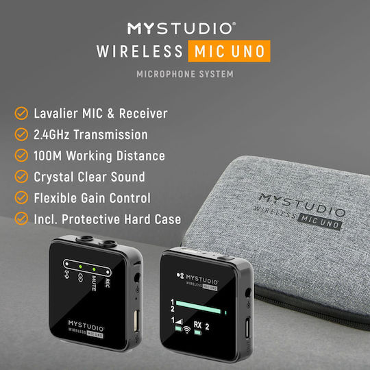 EasyPix MyStudio Ασύρματο Μικρόφωνο Πέτου, Clip On
