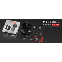 EasyPix MyStudio MIC DUO Σετ Ασύρματο Δυναμικό Μικρόφωνο Πέτου, Clip On για Φωνητικά