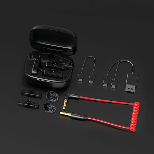 EasyPix MyStudio MIC DUO Σετ Ασύρματο Δυναμικό Μικρόφωνο Πέτου, Clip On για Φωνητικά