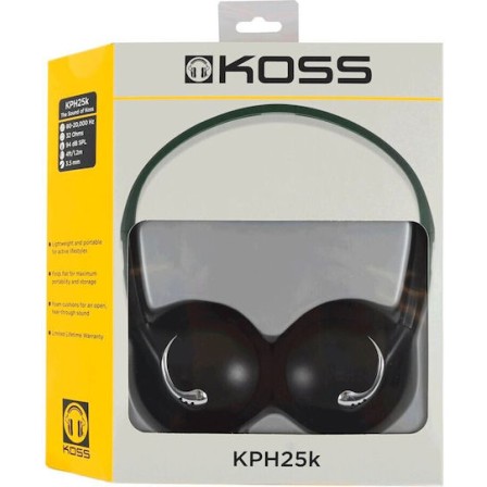 Koss KPH25 Ενσύρματα On Ear Ακουστικά Μαύρα