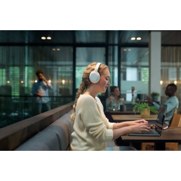 Philips TAH8506WT Ασύρματα / Ενσύρματα Over Ear Ακουστικά με 60 ώρες Λειτουργίας Λευκά