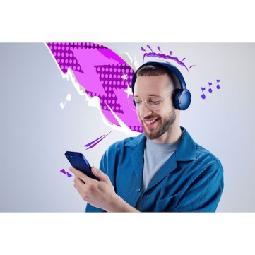 Panasonic RB-HF630BE-A Ασύρματα / Ενσύρματα On Ear Ακουστικά με 72 ώρες Λειτουργίας Navy Μπλε