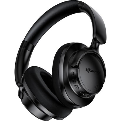 Boompods Headpods ANC+ Ασύρματα / Ενσύρματα Over Ear Ακουστικά με 55 ώρες Λειτουργίας Μαύρα