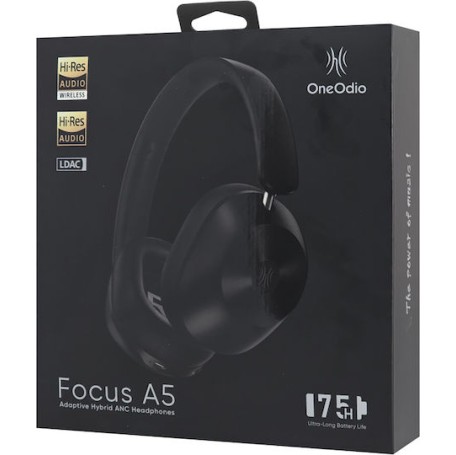OneOdio Focus A5 Ασύρματα / Ενσύρματα Over Ear Ακουστικά με 75 ώρες Λειτουργίας και Quick Charge Μαύρα