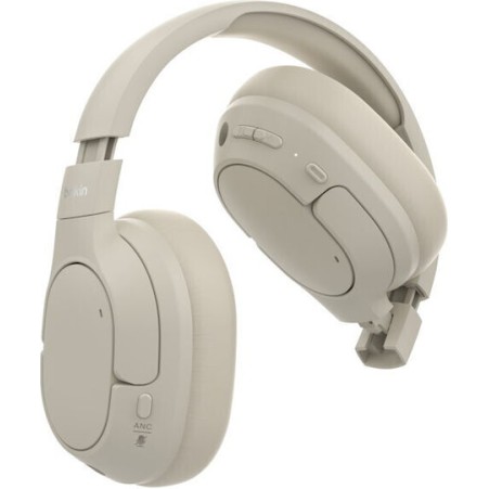 Belkin SoundForm Isolate Ασύρματα / Ενσύρματα Over Ear Ακουστικά με 60 ώρες Λειτουργίας Sand