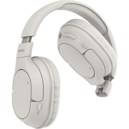 Belkin SoundForm Surround Ασύρματα / Ενσύρματα Over Ear Ακουστικά με 60 ώρες Λειτουργίας και Quick Charge Sand
