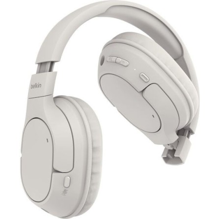 Belkin SoundForm Surround Ασύρματα / Ενσύρματα Over Ear Ακουστικά με 60 ώρες Λειτουργίας και Quick Charge Sand