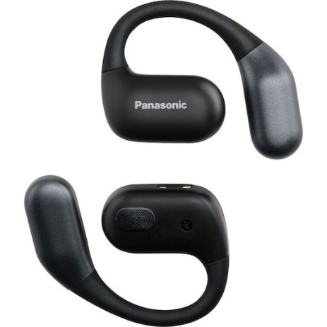 Panasonic RB-F10 Open Ear Bluetooth Handsfree Ακουστικά με Αντοχή στον Ιδρώτα και Θήκη Φόρτισης Μαύρα