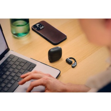 Panasonic RB-F10 Open Ear Bluetooth Handsfree Ακουστικά με Αντοχή στον Ιδρώτα και Θήκη Φόρτισης Μαύρα