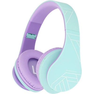 PowerLocus P2 Ασύρματα / Ενσύρματα Παιδικά Over Ear Ακουστικά με Ραδιόφωνο με 20 ώρες Λειτουργίας Blue-Purple
