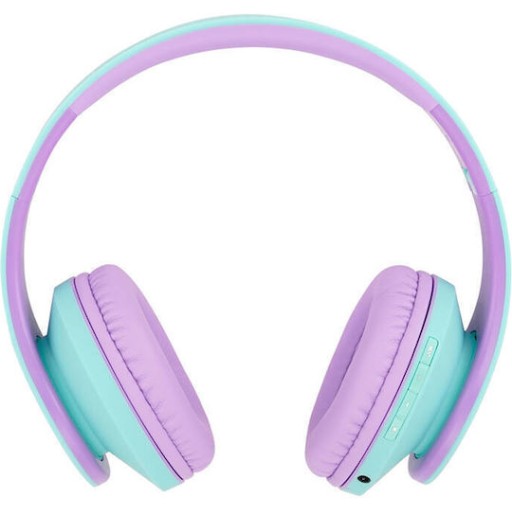 PowerLocus P2 Ασύρματα / Ενσύρματα Παιδικά Over Ear Ακουστικά με Ραδιόφωνο με 20 ώρες Λειτουργίας Blue-Purple