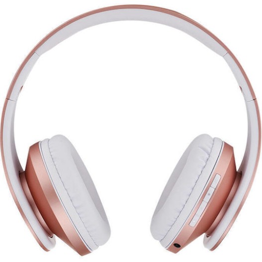 PowerLocus P2 Ασύρματα / Ενσύρματα Παιδικά Over Ear Ακουστικά με Ραδιόφωνο με 20 ώρες Λειτουργίας Rose Gold
