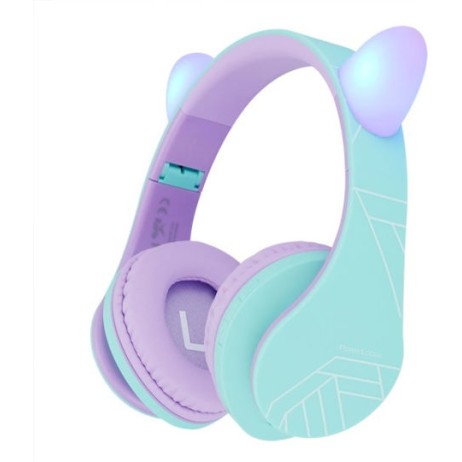 PowerLocus P2 Ασύρματα / Ενσύρματα Παιδικά Over Ear Ακουστικά με Ραδιόφωνο Τιρκουάζ