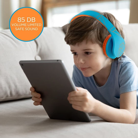 PowerLocus P2 Ασύρματα / Ενσύρματα Παιδικά Over Ear Ακουστικά με Ραδιόφωνο με 20 ώρες Λειτουργίας Γαλάζια