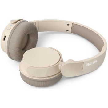 Philips TAH3209BG/00 Ασύρματα / Ενσύρματα On Ear Ακουστικά με 25 ώρες Λειτουργίας και Quick Charge Μπεζ