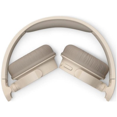 Philips TAH3209BG/00 Ασύρματα / Ενσύρματα On Ear Ακουστικά με 25 ώρες Λειτουργίας και Quick Charge Μπεζ