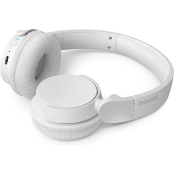 Philips TAH4209 Ασύρματα / Ενσύρματα On Ear Ακουστικά με 55 ώρες Λειτουργίας και Quick Charge Λευκά