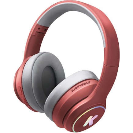 Kidywolf 418278 Ασύρματα Bluetooth Παιδικά On Ear Ακουστικά Κόκκινα