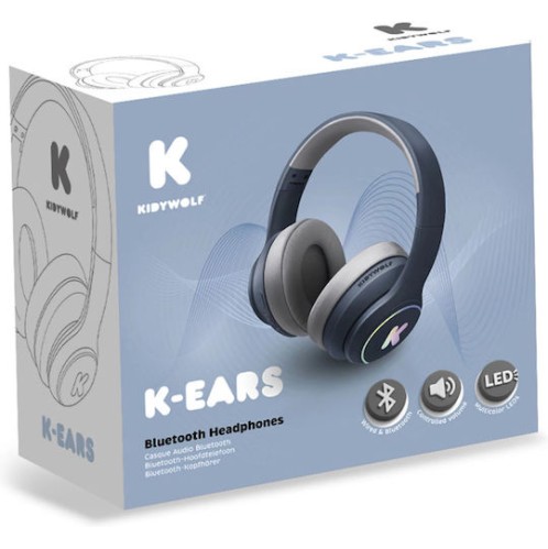 Kidywolf 418279 Ασύρματα Bluetooth Παιδικά On Ear Ακουστικά Μπλε