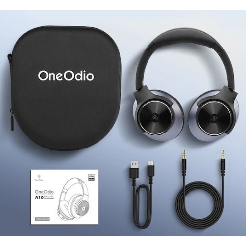 OneOdio A10 Ασύρματα / Ενσύρματα Over Ear Ακουστικά με 40 ώρες Λειτουργίας και Quick Charge Μαύρα