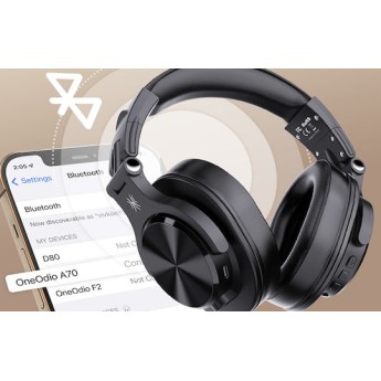 OneOdio Fusion A70 Ασύρματα / Ενσύρματα Over Ear Ακουστικά με 72 ώρες Λειτουργίας Μαύρα