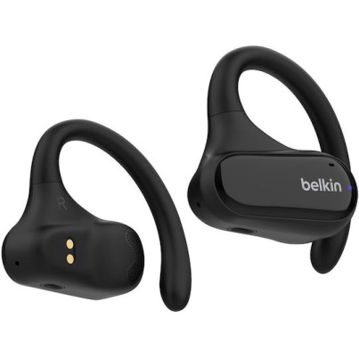 Belkin SoundForm ClearFit Open Ear Bluetooth Handsfree Ακουστικά με Αντοχή στον Ιδρώτα και Θήκη Φόρτισης Μαύρα