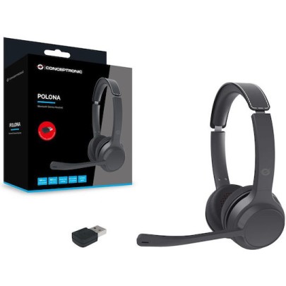 Conceptronic Ασύρματα On Ear Multimedia Ακουστικά με μικρόφωνο POLONA04BA