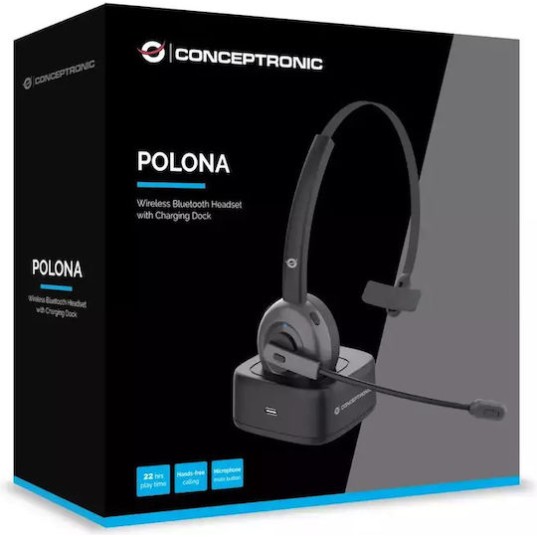 Conceptronic POLONA03BD Ασύρματα On Ear Multimedia Ακουστικά με μικρόφωνο και σύνδεση Bluetooth