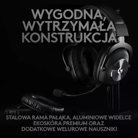 Logitech G Pro X & Premium Headset Stand Over Ear Gaming Headset με σύνδεση USB / 3.5mm