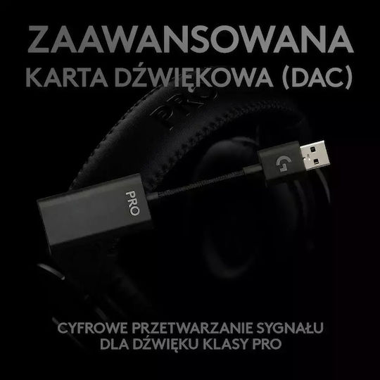 Logitech G Pro X & Premium Headset Stand Over Ear Gaming Headset με σύνδεση USB / 3.5mm