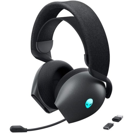 Dell Alienware Tri-Mode Ασύρματο Over Ear Gaming Headset με σύνδεση Bluetooth / USB Dark Side of the Moon
