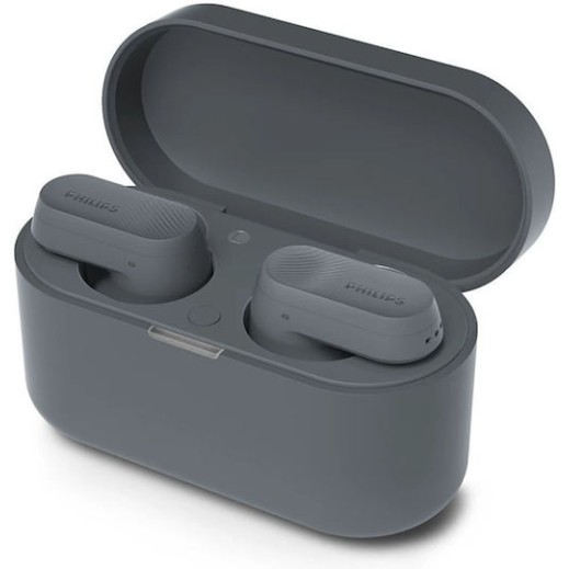 Philips TAT3509 In-ear Bluetooth Handsfree Ακουστικά με Αντοχή στον Ιδρώτα και Θήκη Φόρτισης Γκρι