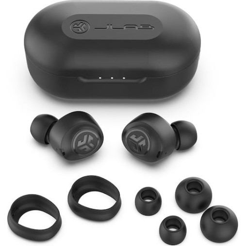 Jlab JBuds Air Bluetooth Handsfree Ακουστικά με Αντοχή στον Ιδρώτα και Θήκη Φόρτισης Μαύρα