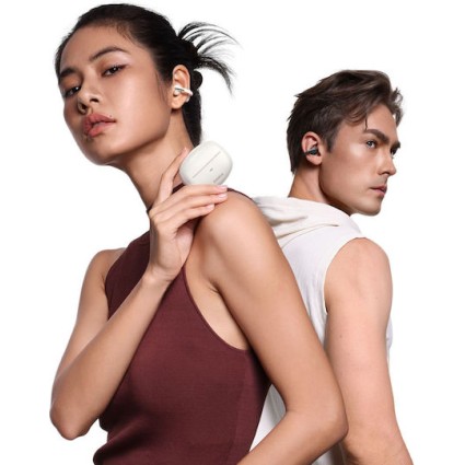 Baseus Bowie MC1 Open Ear Bluetooth Handsfree Ακουστικά με Αντοχή στον Ιδρώτα και Θήκη Φόρτισης Λευκά