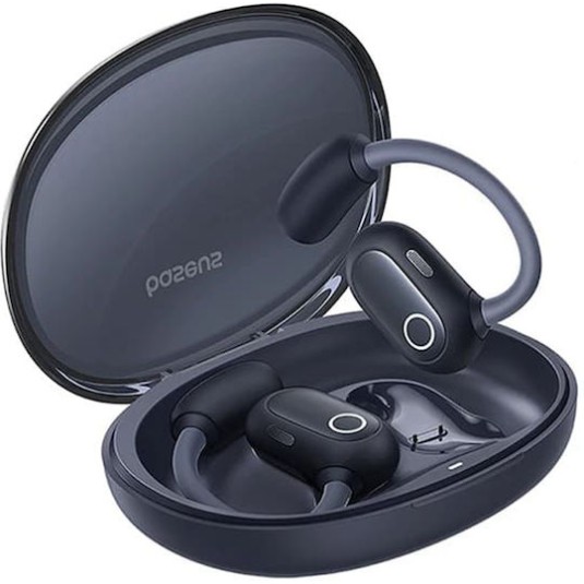 Baseus Eli Sport 1 PM20A Open Ear Bluetooth Handsfree Ακουστικά με Αντοχή στον Ιδρώτα και Θήκη Φόρτισης Μαύρα