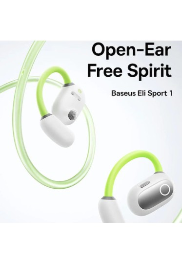 Baseus Eli Sport 1 PM20A Open Ear Bluetooth Handsfree Ακουστικά με Αντοχή στον Ιδρώτα και Θήκη Φόρτισης Stellar White