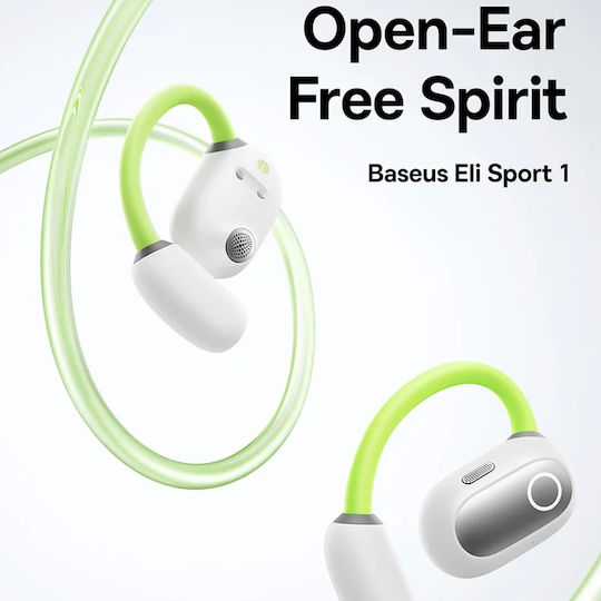 Baseus Eli Sport 1 PM20A Open Ear Bluetooth Handsfree Ακουστικά με Αντοχή στον Ιδρώτα και Θήκη Φόρτισης Stellar White