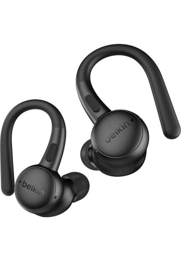 Belkin SoundForm ActiveFit In-ear Bluetooth Handsfree Ακουστικά με Αντοχή στον Ιδρώτα και Θήκη Φόρτισης Μαύρα