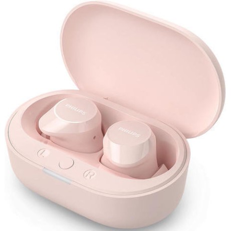 Philips TAT1209 In-ear Bluetooth Handsfree Ακουστικά με Αντοχή στον Ιδρώτα και Θήκη Φόρτισης Ροζ